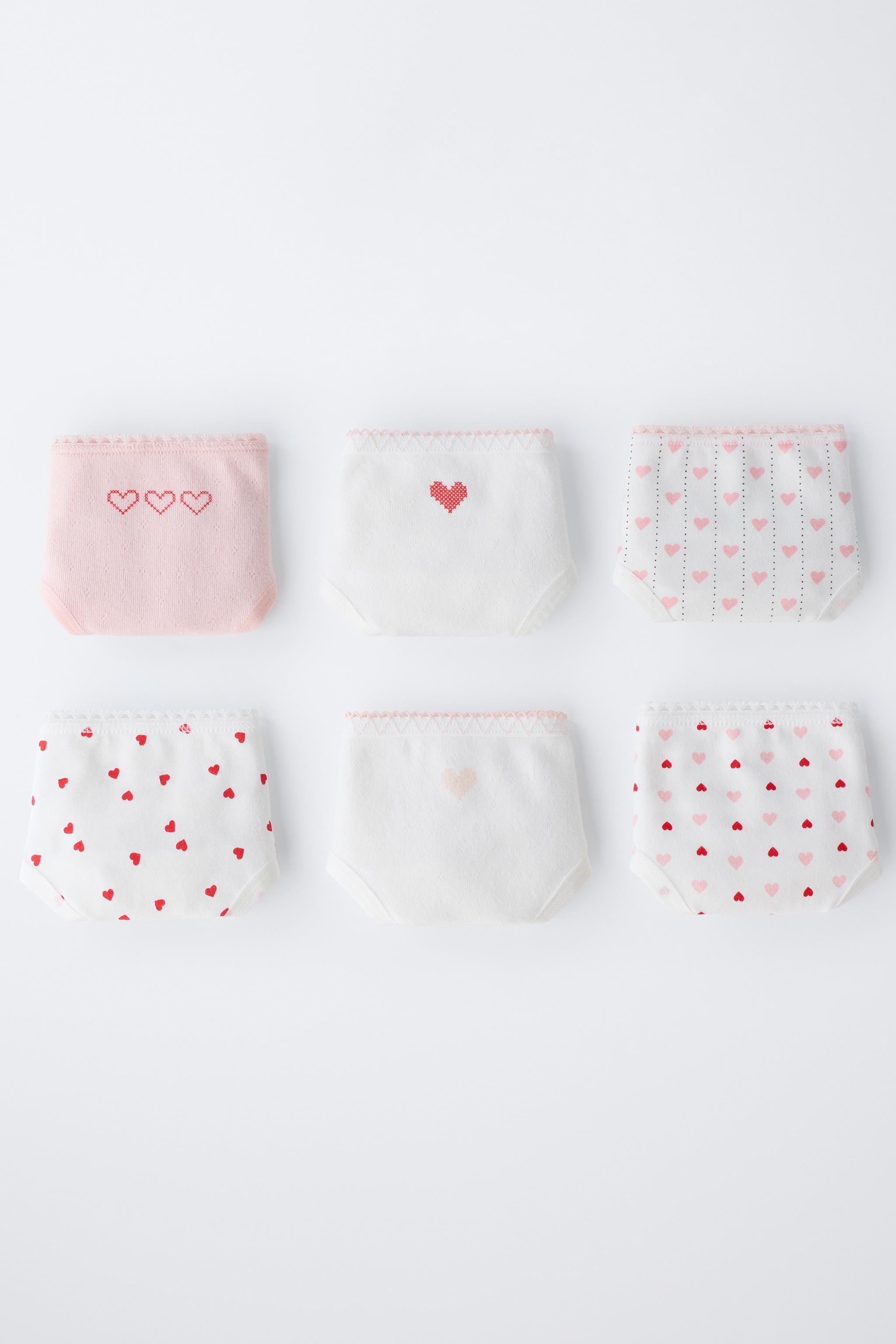 1 1/2- 6 YEARS/ SIX-PACK OF HEART PRINT UNDERWEAR